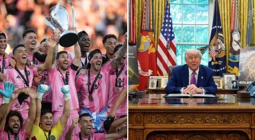  梅西首访白宫，迈阿密国际获表彰；特朗普亲迎传奇球星，冠军荣耀闪耀华盛顿。 体育新闻 梅西首访白宫，迈阿密国际获表彰；特朗普亲迎传奇球星，冠军荣耀闪耀华盛顿。 体育新闻