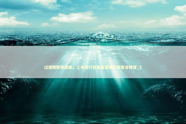 过渡期即将结束，上市银行密集官宣聘任首席合规官_1 新闻