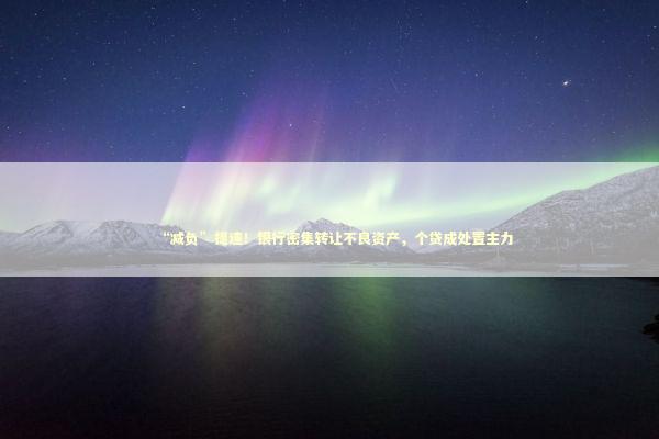 “减负”提速！银行密集转让不良资产，个贷成处置主力 新闻